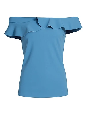 Nidal Ruffled Off-The-Shoulder Top