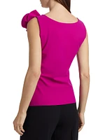 Flower V-Neck Ruched Top