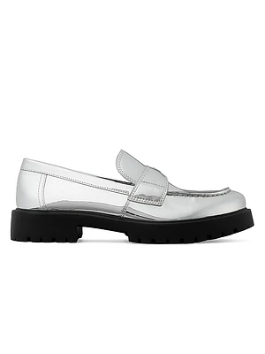 Lug-Sole Leather Loafers