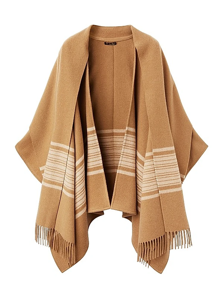 Daisy Striped Cashmere Cape