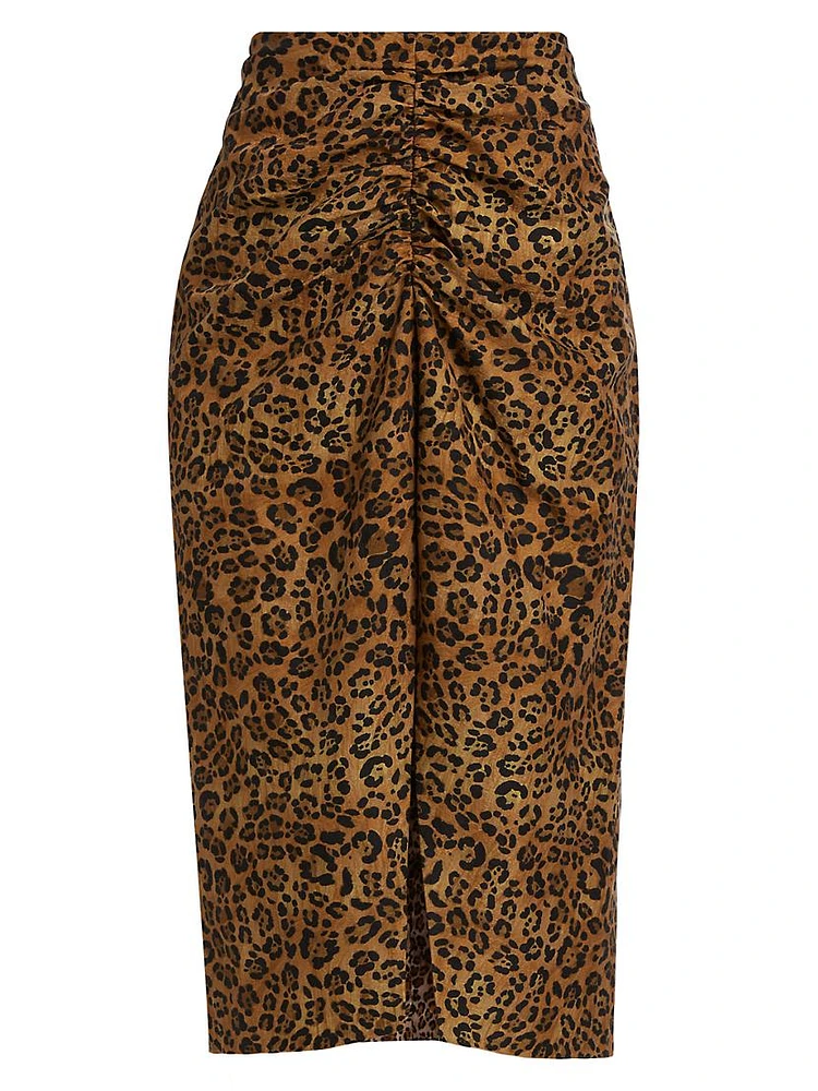 Brynn Leopard-Print Skirt