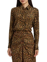 Gabriela Leopard Print Long-Sleeve Shirt