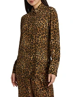 Gabriela Leopard Print Long-Sleeve Shirt