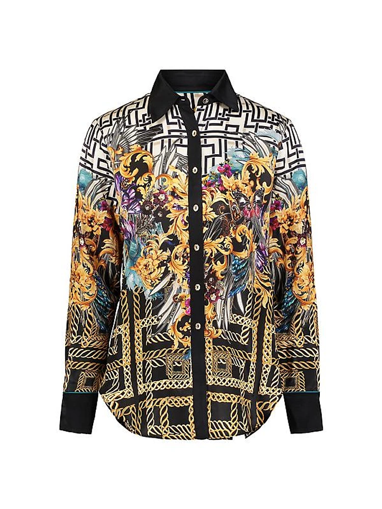 Gabriela Geometric Print Long-Sleeve Shirt