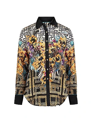 Gabriela Geometric Print Long-Sleeve Shirt
