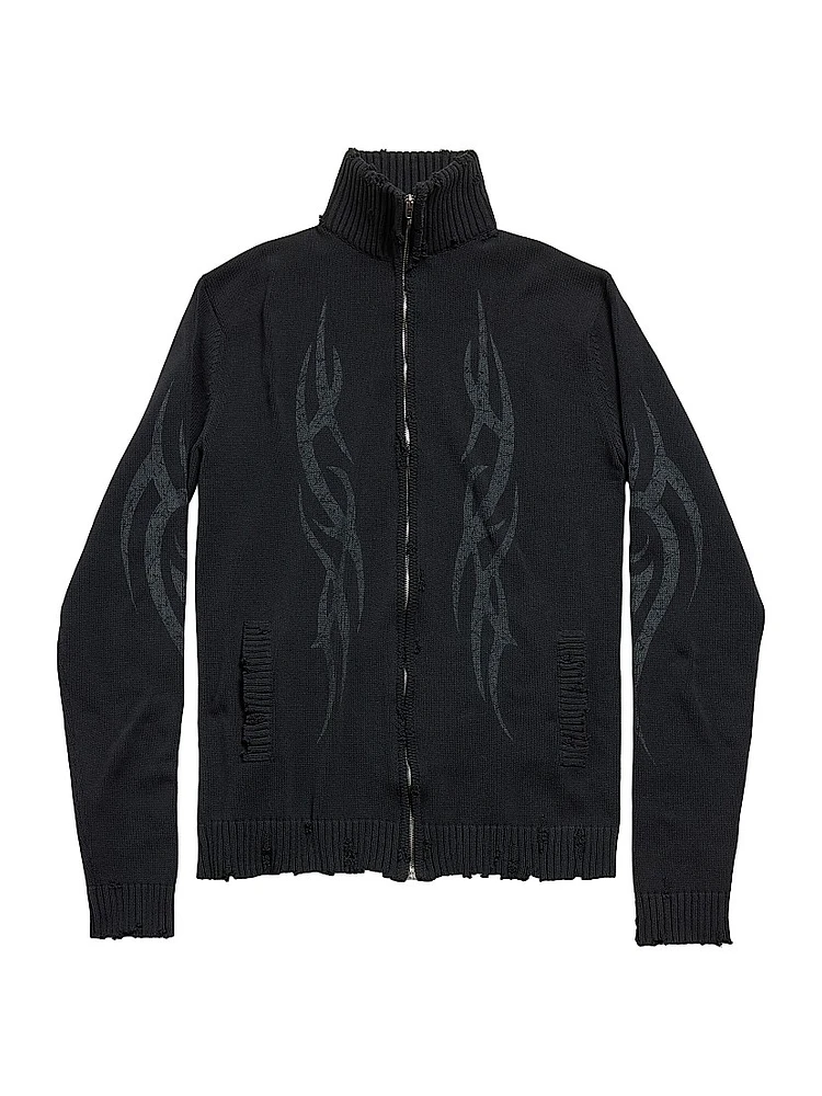 Y2K Zip-Up Cardigan