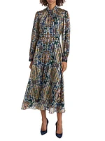 The Raquel Printed Pleated Maxi Dress