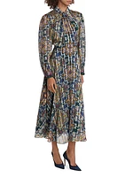 The Raquel Printed Pleated Maxi Dress