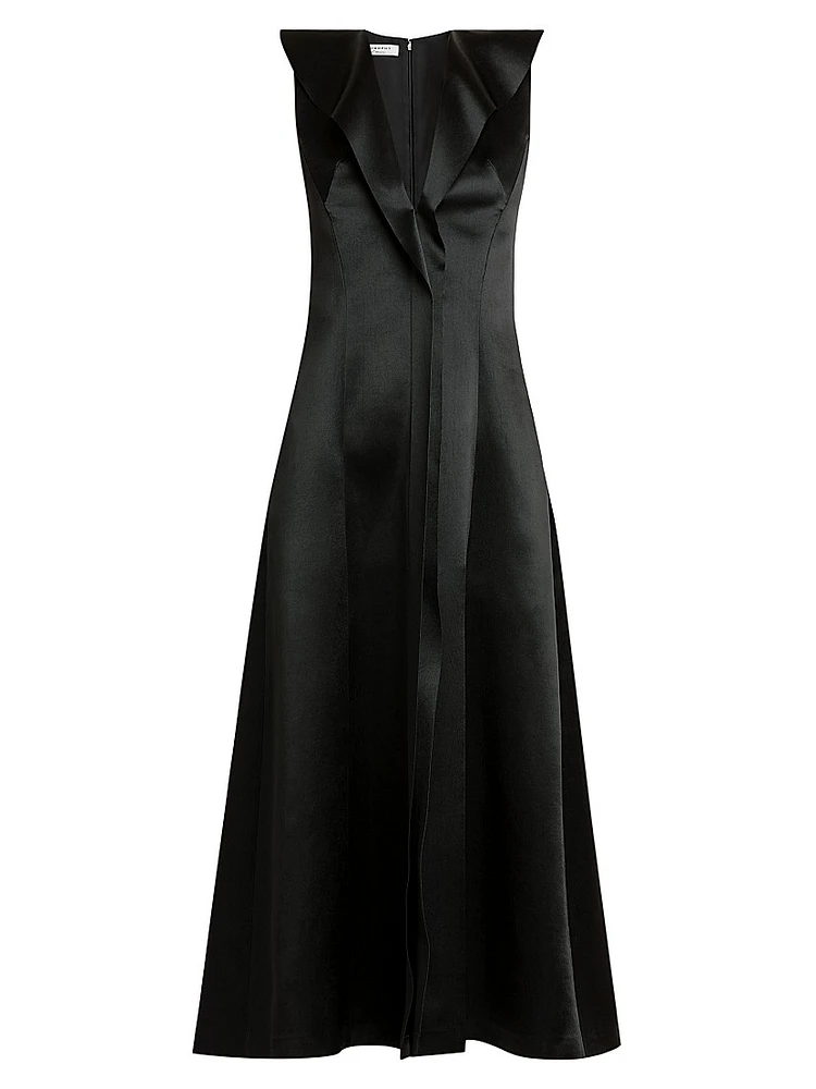 Duchesse Satin Sleeveless Midi-Dress