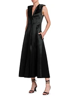 Duchesse Satin Sleeveless Midi-Dress