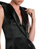 Duchesse Satin Sleeveless Midi-Dress
