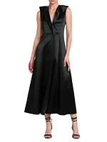 Duchesse Satin Sleeveless Midi-Dress