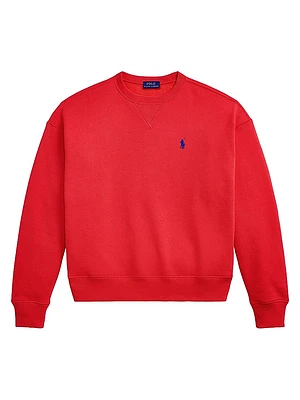 Embroidered Logo Fleece Crewneck Sweatshirt