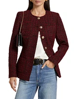 Wrenley Metallic Wool-Blend Tweed Jacket