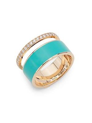 Berbere Chromatic 18K Rose Gold, Laquer & 0.34 TCW Diamond Ring