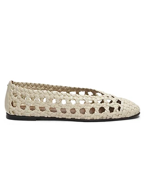 Woven Leather Ballet Flats