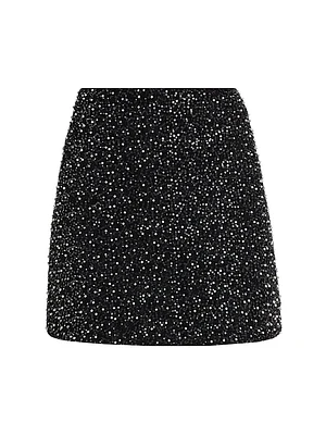 Beaded Tweed Miniskirt