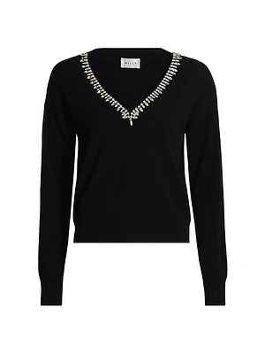 Kalia Crystal-Trim Sweater