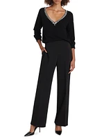 Kalia Crystal-Trim Sweater