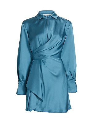 Talit Draped Satin Minidress