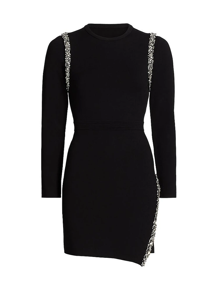 Nyx Embellished Wrap-Style Minidress