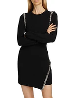 Nyx Embellished Wrap-Style Minidress