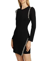 Nyx Embellished Wrap-Style Minidress