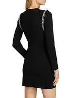 Nyx Embellished Wrap-Style Minidress
