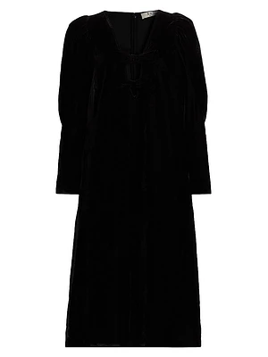 Tashi Velvet Cut-Out Midi-Dress
