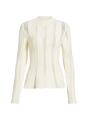Devon Knit Inset Lace Peplum Top