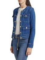 Yari Collarless Denim Jacket