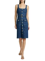 Idy Denim Button-Front Midi-Dress