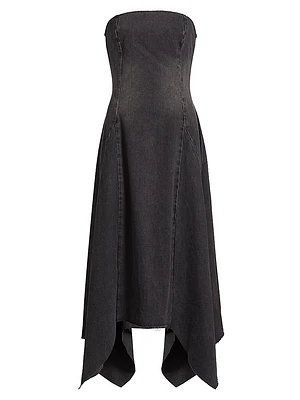 Eliana Denim Strapless Midi-Dress