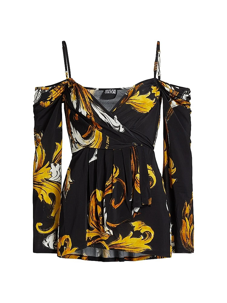 Printed Off-the-Shoulder Blouse
