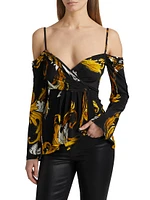Printed Off-the-Shoulder Blouse
