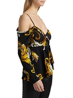 Printed Off-the-Shoulder Blouse