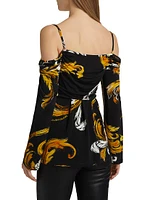 Printed Off-the-Shoulder Blouse
