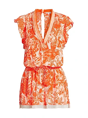 Sasha Floral Knit Drawstring Romper