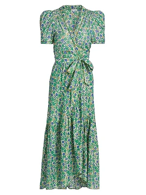 Baba Cotton Wrap Midi-Dress