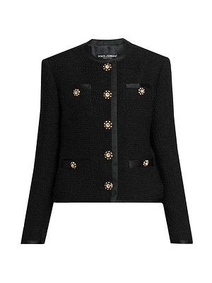 Silk & Wool Bouclé Tweed Jacket