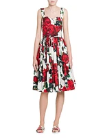 Roses Cotton Fit & Flare Dress