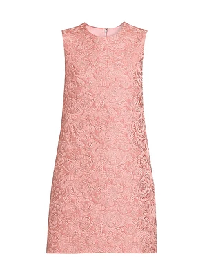 Floral Jacquard A-Line Minidress