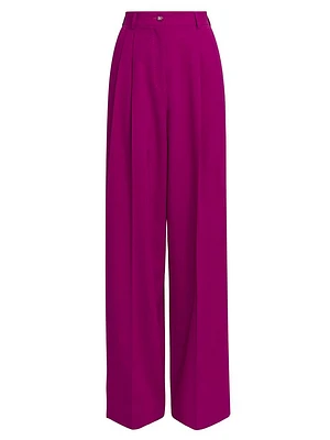 Stretch-Wool Wide-Leg Pants