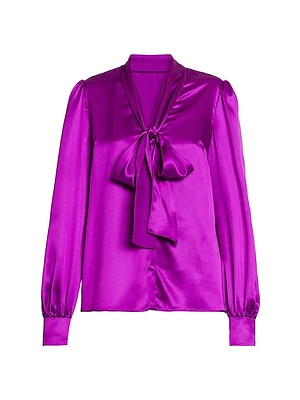 Silk Tieneck Blouse