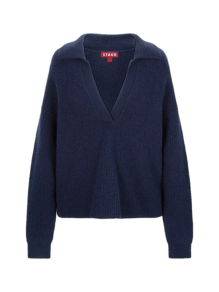 Ruston Rib-Knit V-Neck Sweater