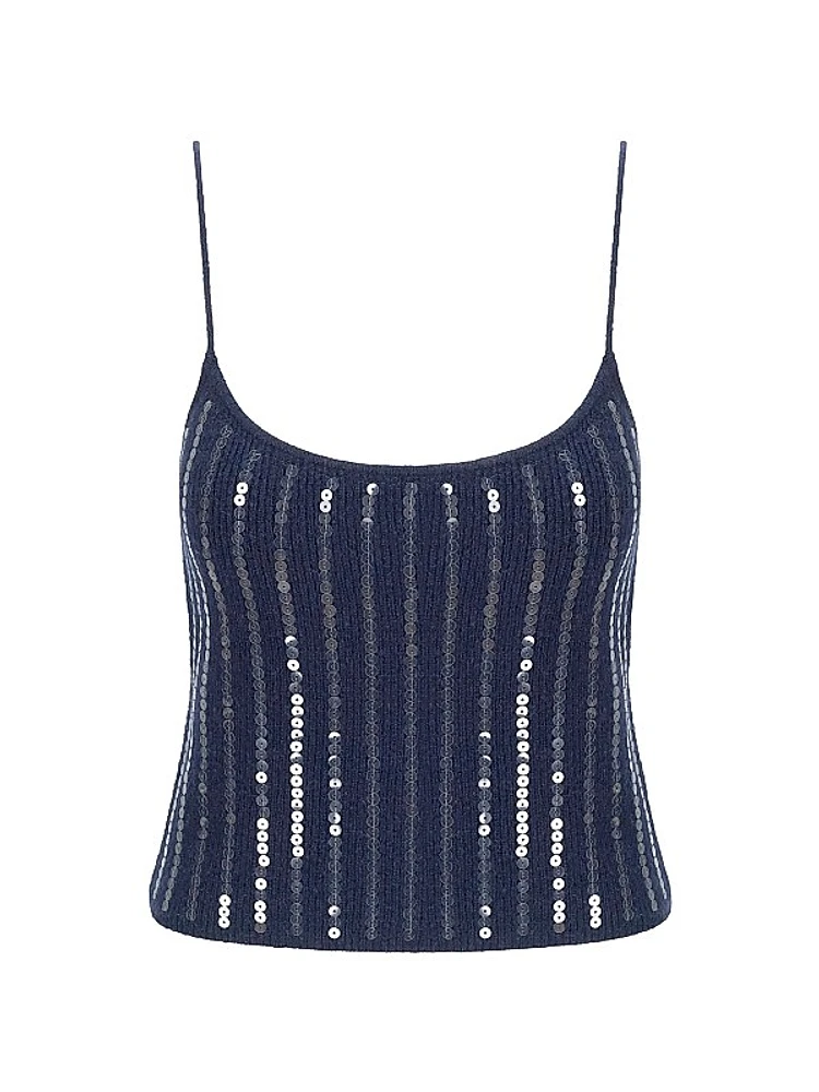 Emerson Sequined Rib-knit Tank