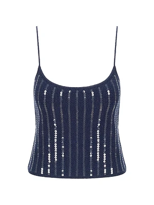 Emerson Sequined Rib-knit Tank