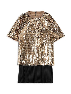 Little Girl's & Darcey Sequined T-Shirt Dress