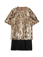 Little Girl's & Darcey Sequined T-Shirt Dress