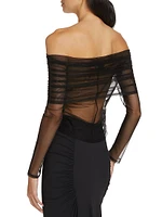 Tulle Off-the-Shoulder Top